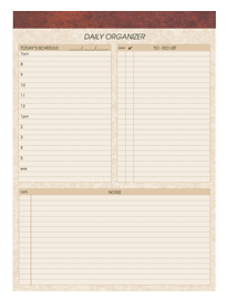 Daily Organizer Paper Pads